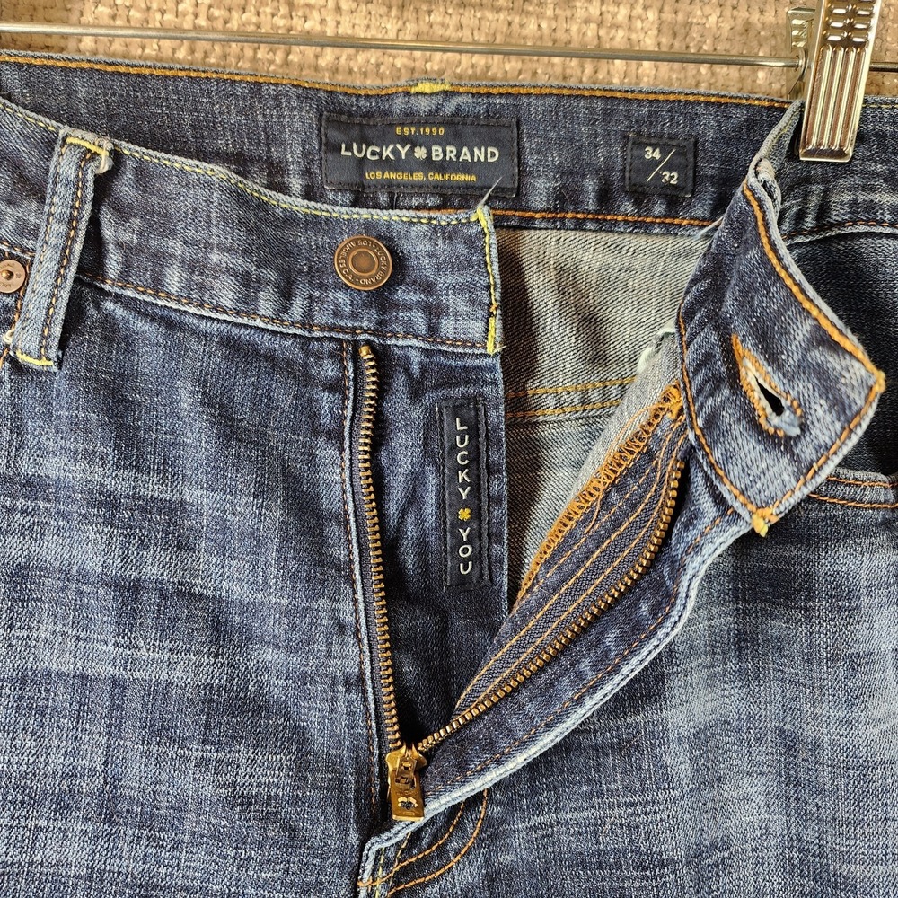 Lucky Brand 361 Vintage Straight Blue Jeans Mens 34 Blue Denim Classic 36x32 - Picture 11 of 13